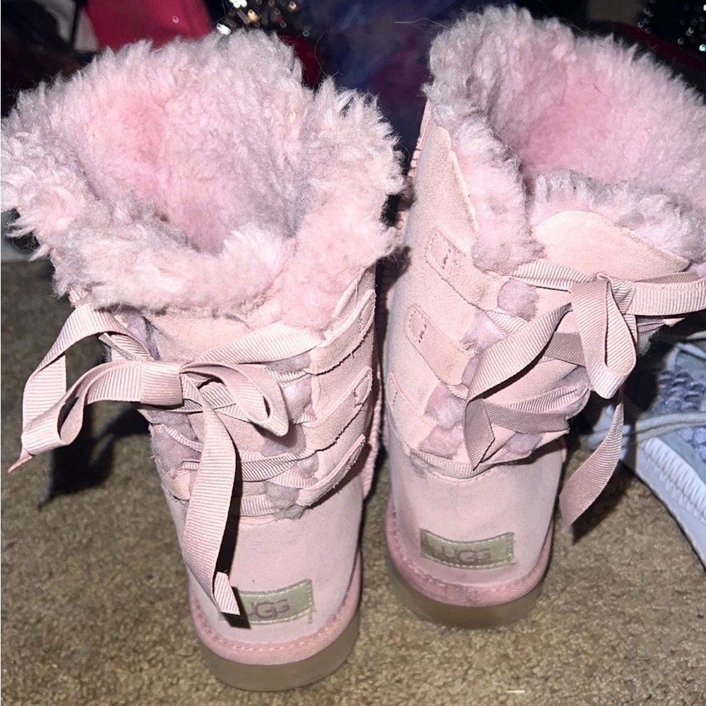 SOLD UGG Bailey bow boot II pink mauve